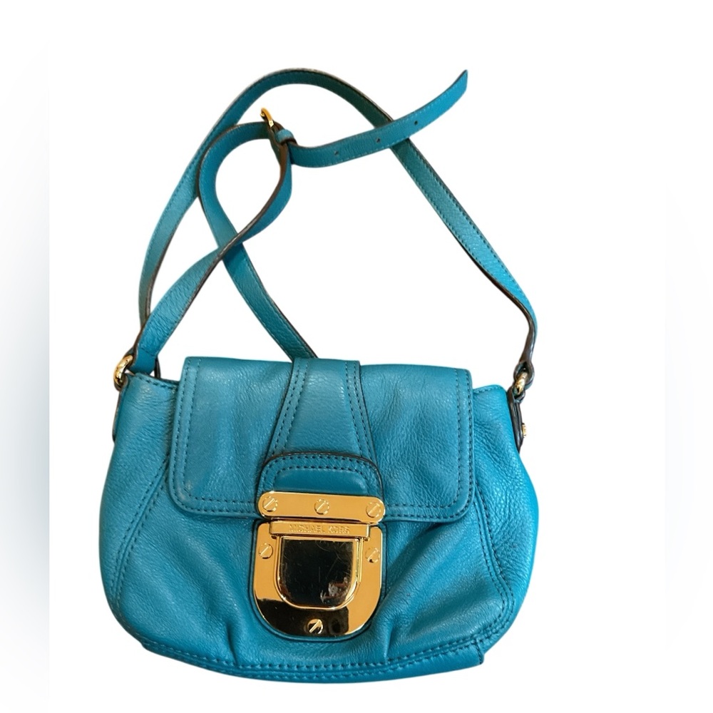 MICHAEL Michael Kors Turquoise Crossbody Bag with Gold Hardware - Picture 2 of 6